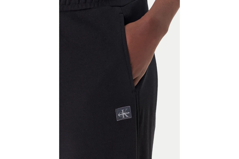 Calvin Klein Cotton Badge Regular Fit Γυναικείο Παντελόνι Φόρμας Μαύρο