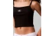 Calvin Klein Cotton Rib Γυναικείο Αμάνικο Crop Top Μαύρο