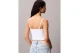 Calvin Klein Cotton Rib Γυναικείο Αμάνικο Crop Top Λευκό