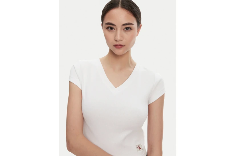 Calvin Klein Μπλούζα Κοντομάνικη Rib (LV047C910G YAF)