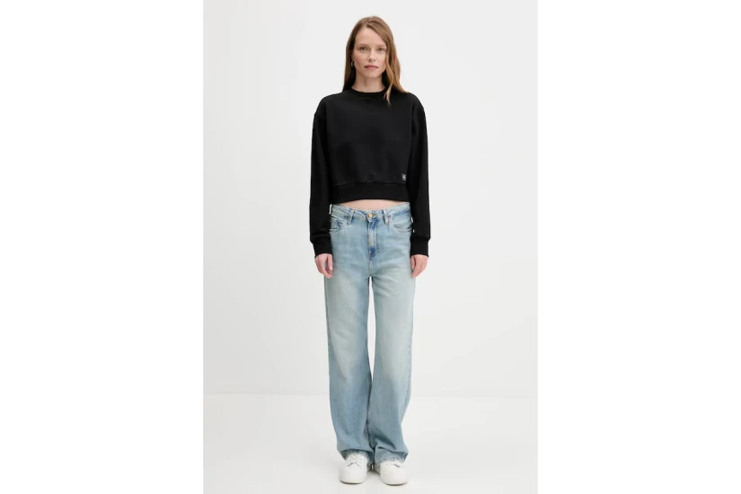 Calvin Klein Mesh Γυναικεία Μακρυμάνικη Μπλούζα Μαύρη