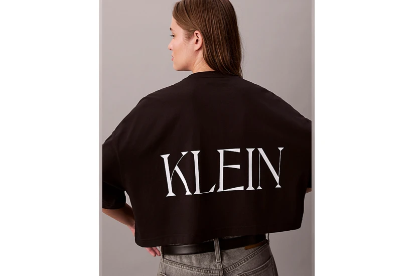 Calvin Klein Graphic Logo Γυναικείο Κοντομάνικο Crop Top Μαύρο