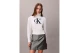 Calvin Klein Soft Chenille Roll Neck Γυναικείο Πουλόβερ Λευκό, Μαύρο