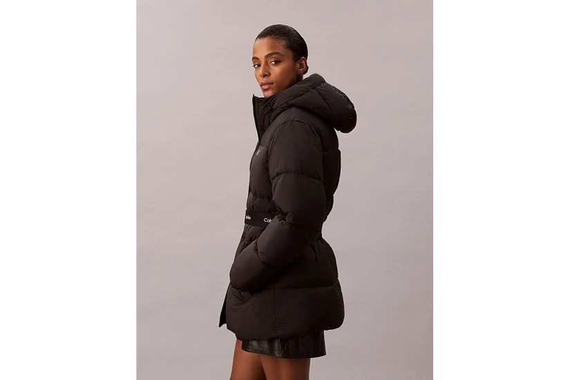 Calvin Klein Γυναικείο Μπουφάν Puffer με Κουκούλα Μαύρο