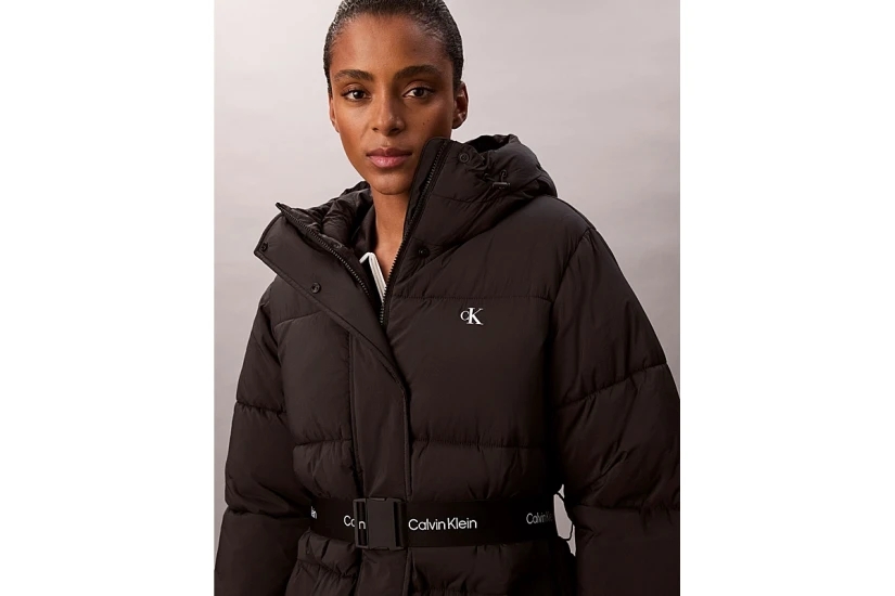 Calvin Klein Γυναικείο Μπουφάν Puffer με Κουκούλα Μαύρο