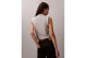 Calvin Klein Sporty Ringer Γυναικεία Αμάνικη Μπλούζα Γκρι, Λευκή, Μπλε Σκούρο