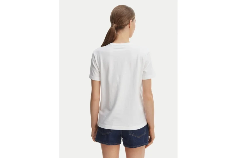 Calvin Klein Woven Label Classic Fit Γυναικείo Κοντομάνικο T-Shirt Λευκό