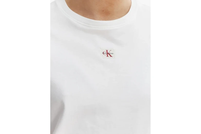 Calvin Klein Woven Label Classic Fit Γυναικείo Κοντομάνικο T-Shirt Λευκό