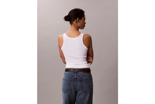 Calvin Klein Slim Ribbed Cotton Μπλούζα Αμάνικη Γυναικεία (LV047F816G YAF)