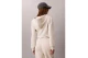 Calvin Klein Cropped Logo Γυναικεία Βαμβακερή Ζακέτα με Κουκούλα Εκρού