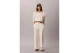 Calvin Klein Logo Waistband Wide Leg Γυναικείο Παντελόνι Φόρμας Εκρού