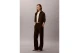 Calvin Klein Logo Waistband Wide Leg Γυναικείο Παντελόνι Φόρμας Καφέ