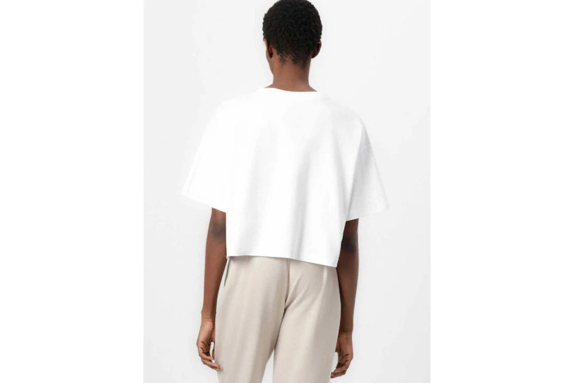 Calvin Klein Boxy Logo Graphic Γυναικείο Κοντομάνικο Crop T-Shirt Λευκό
