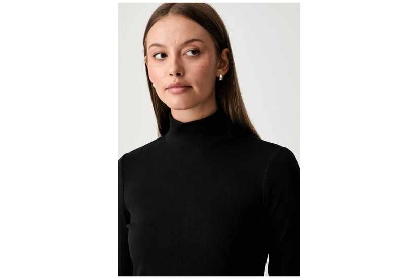 Calvin Klein Baby Rib Crop Logo Tneck (LV047H240G UB1)