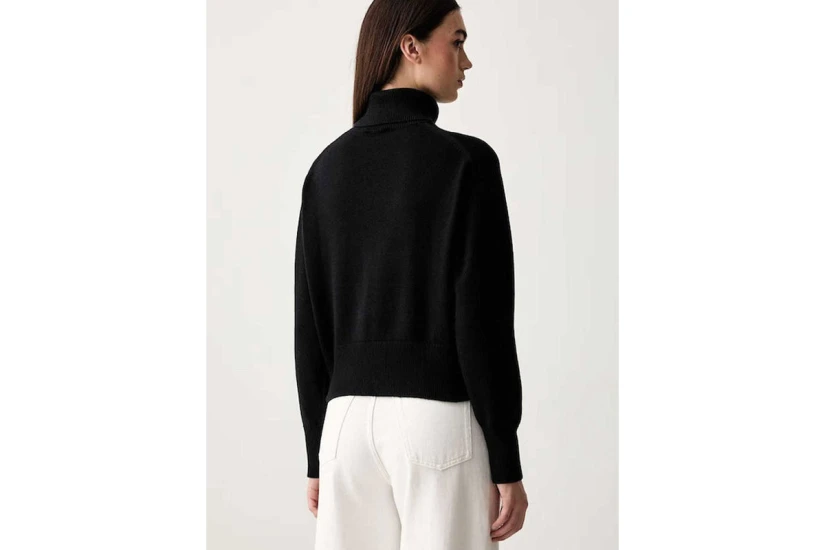 Calvin Klein Monologo Γυναικείο Πουλόβερ με Ψηλό Λαιμό Μαύρο