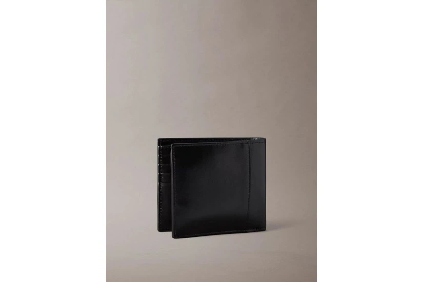 Calvin Klein Leather Bifold Ανδρικό Πορτοφόλι Μαύρο