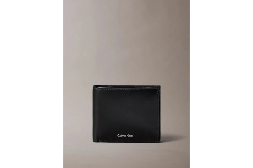 Calvin Klein Leather Bifold Ανδρικό Πορτοφόλι Μαύρο