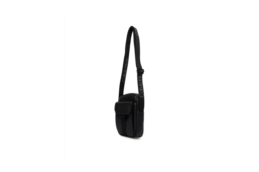 Calvin Klein Webbing Strap Slim Τσαντάκι Χιαστί - Ώμου Μαύρο