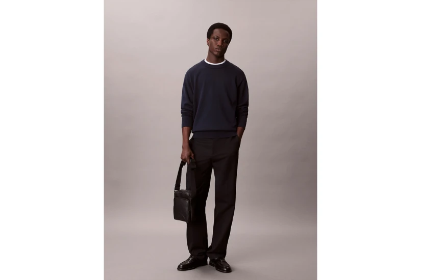 Calvin Klein Embossed Monogram Ανδρικό Τσαντάκι Χιαστί - Ώμου Μαύρο