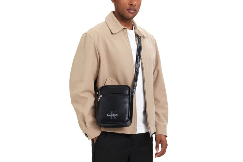 Calvin Klein Bold Logo Webbing Τσαντάκι Χιαστί - Ώμου Μαύρο