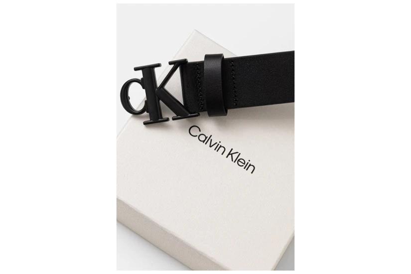 Calvin Klein Leather Monogram Logo Ζώνη Casual (LV04D7091G V8N)