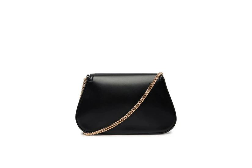 Calvin Klein Curved Wallet With Chain Strap Γυναικείο Πορτοφόλι Μαύρο, Χρυσό