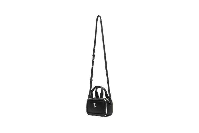 Calvin Klein Contrast Ck Mini Bouletto Τσαντάκι Χιαστί Ώμου - Χειρός Μαύρο, Λευκό
