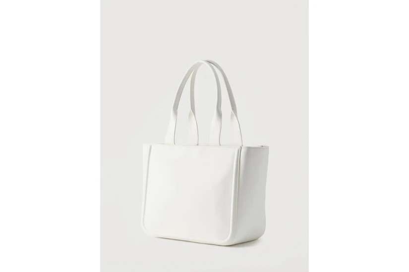 Calvin Klein Embossed Monogram Logo Τσάντα Shopper Λευκή