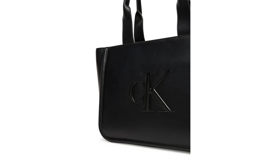 Calvin Klein Embossed Monogram Logo Τσάντα Shopper Μαύρη