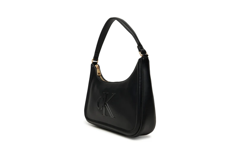 Calvin Klein Embossed Monogram Logo Γυναικεία Τσάντα Ώμου - Χειρός Μαύρη
