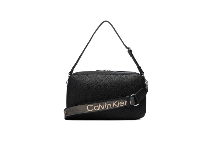 Calvin Klein Webbing 2 Strap Logo Γυναικεία Τσάντα Ώμου - Χειρός Μαύρη