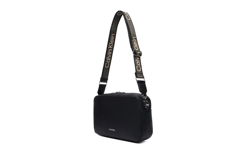 Calvin Klein Webbing 2 Strap Logo Γυναικεία Τσάντα Ώμου - Χειρός Μαύρη
