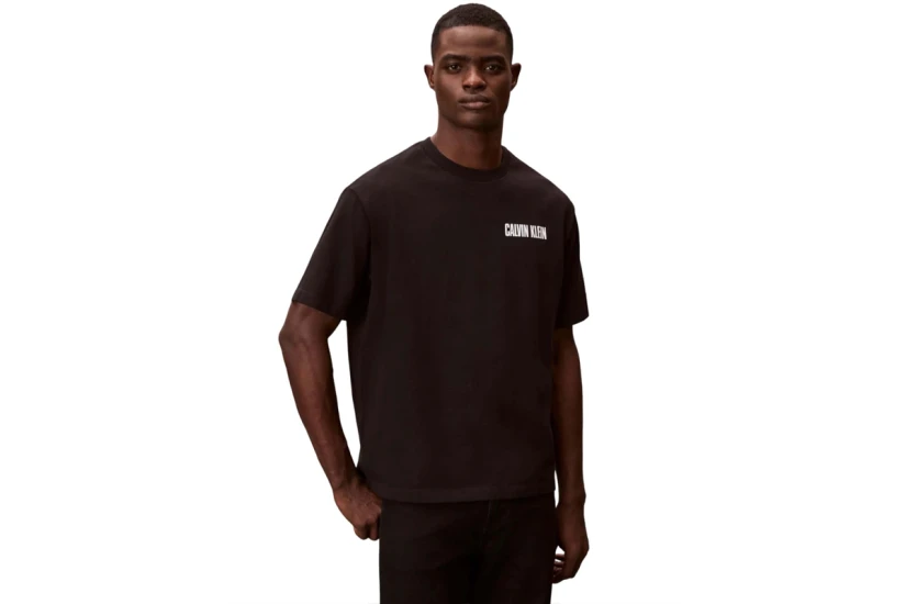 Calvin Klein Heavy Jersey Logo Ανδρικό Κοντομάνικο T-Shirt Μαύρο, Λευκό