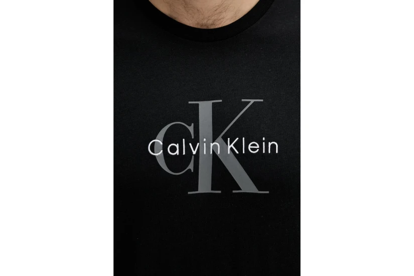 Calvin Klein Monogram Logo Ανδρικό Κοντομάνικο T-Shirt Μαύρο