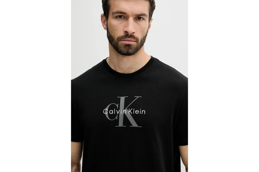 Calvin Klein Monogram Logo Ανδρικό Κοντομάνικο T-Shirt Μαύρο