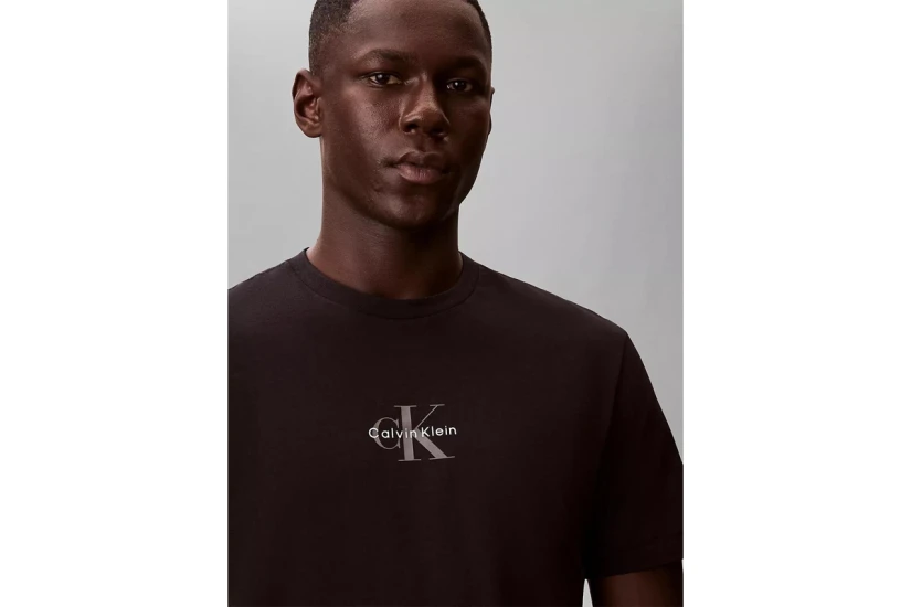 Calvin Klein Monogram Logo Ανδρικό Κοντομάνικο T-Shirt Μαύρο