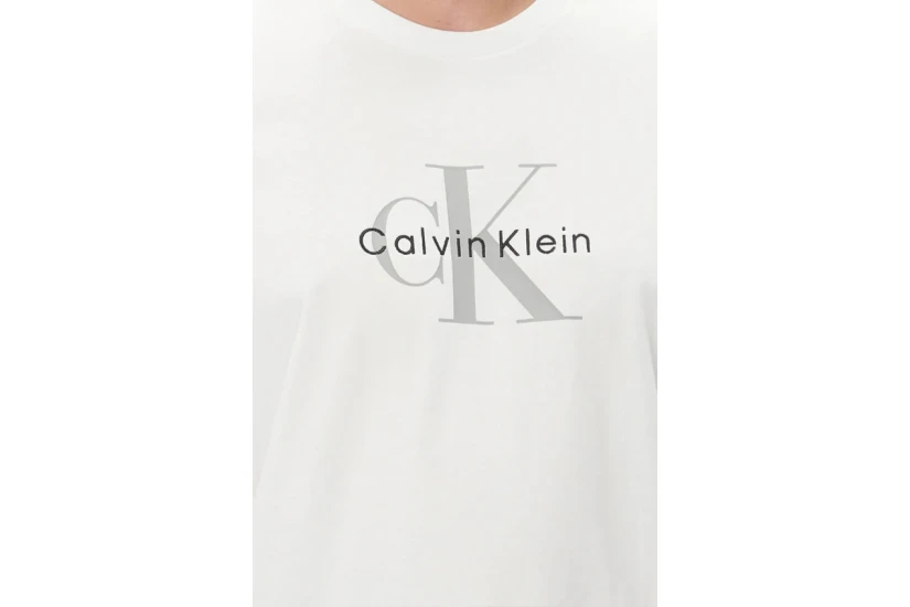 Calvin Klein Monogram Logo Ανδρικό Κοντομάνικο T-Shirt Λευκό