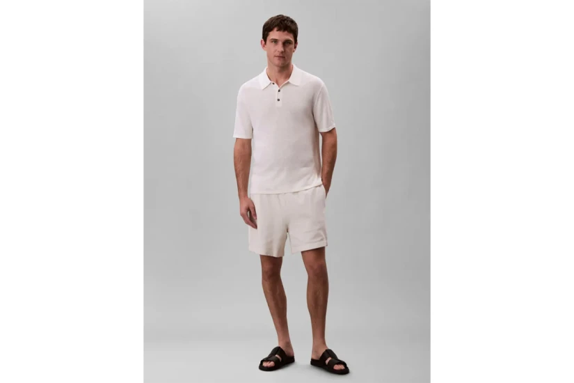 Calvin Klein Waffle Ανδρικό Σορτς Εκρού