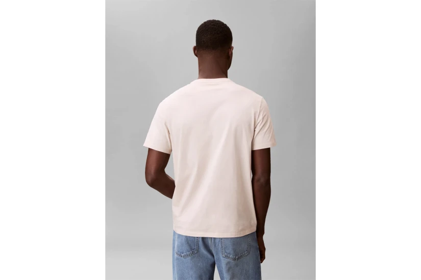 Calvin Klein Cotton Badge Ανδρικό Κοντομάνικο T-Shirt Μπεζ