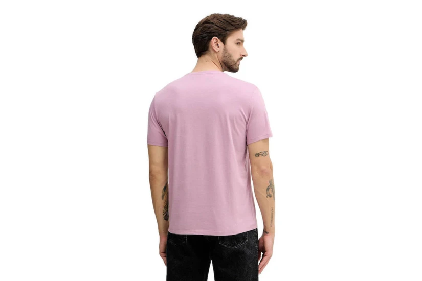 Calvin Klein Cotton Badge Ανδρικό Κοντομάνικο T-Shirt Ροζ
