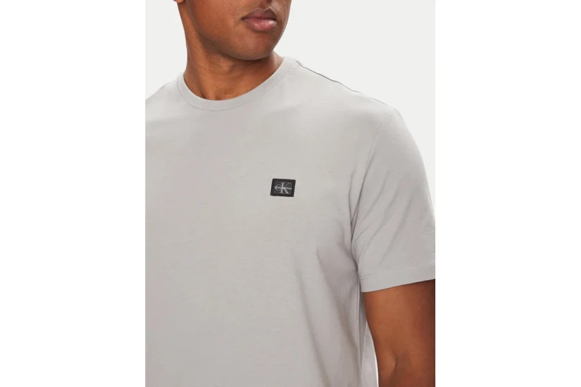 Calvin Klein Cotton Badge Ανδρικό Κοντομάνικο T-Shirt Γκρι
