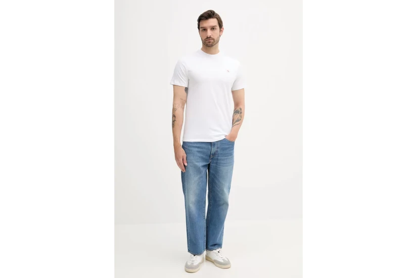 Calvin Klein Cotton Badge Ανδρικό Κοντομάνικο T-Shirt Λευκό