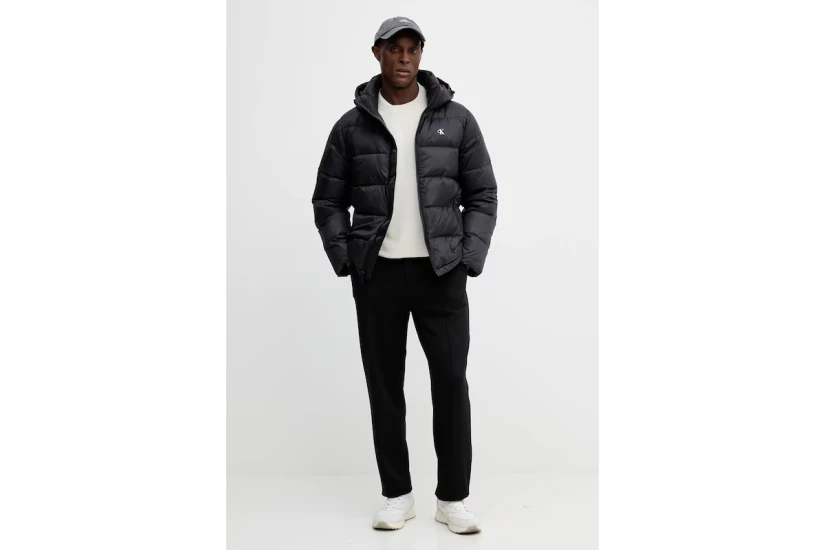 Calvin Klein Hooded Down Ανδρικό Μπουφάν Puffer με Κουκούλα Μαύρο