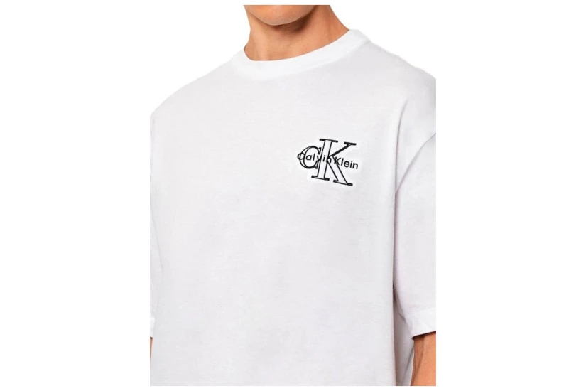 Calvin Klein Monologo Ανδρικό Κοντομάνικο T-Shirt Λευκό