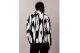 Calvin Klein Printed Relaxed Ανδρικό Μπουφάν Sherpa Μαύρο, Λευκό