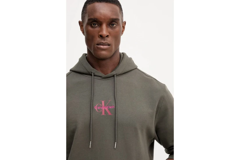 Calvin Klein Ανδρικό Φούτερ με Κουκούλα Γκρι Σκούρο