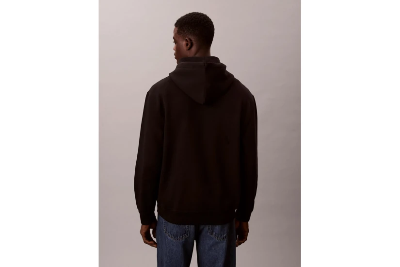 Calvin Klein Fleece Monogram Logo Patch Ανδρικό Hoodie Μαύρο