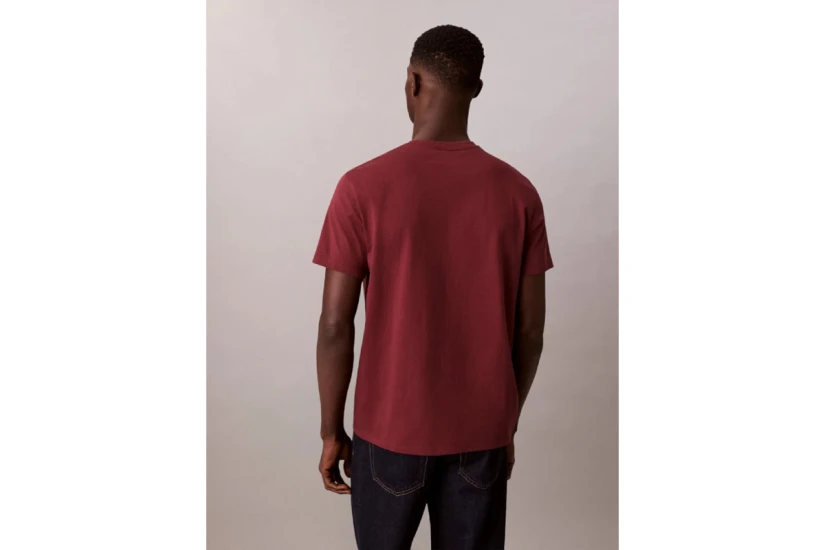 Calvin Klein Monogram Logo Ανδρικό Κοντομάνικο T-Shirt Μπορντό