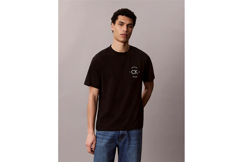 Calvin Klein Embroidered Logo Ανδρικό Κοντομάνικο T-Shirt Μαύρο