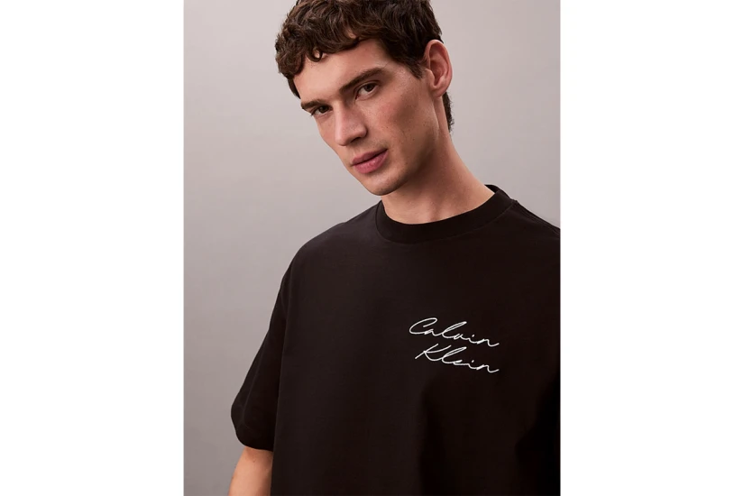 Calvin Klein Relaxed Script Logo Ανδρικό Κοντομάνικο T-Shirt Μαύρο